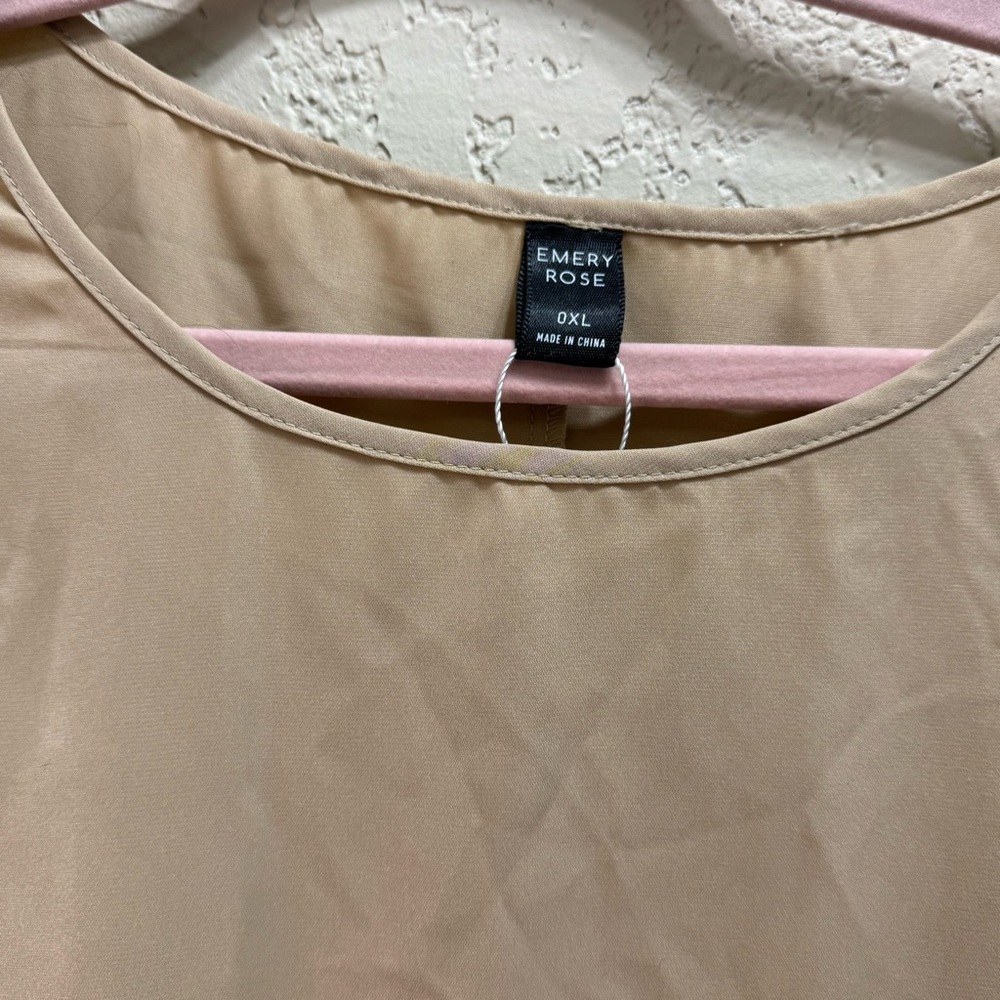 SHEIN Emery Rose 0XL Plus Size Colorblock Ruffle Sleeve Blouse Flowy Top - Picture 3 of 6